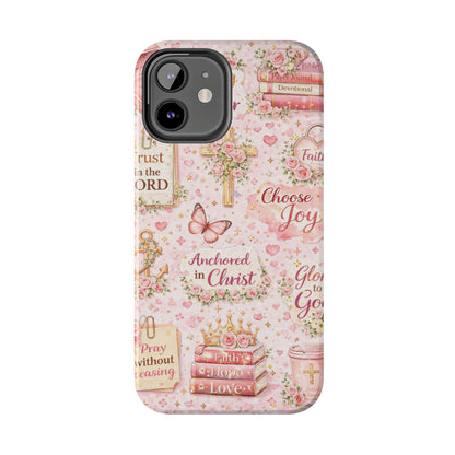 Anchored In Christ Phone Case | Christian floral iPhone Case