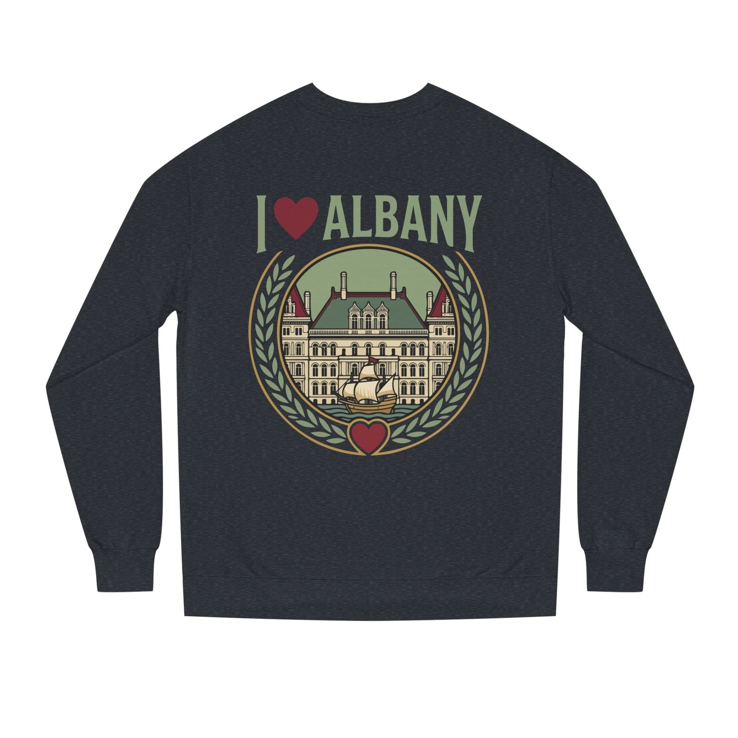 Albany Heart Crewneck Sweatshirt — I  Albany City Landmark Design