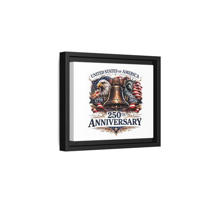 250th Anniversary Framed Canvas - United States of America Patriotic Liberty Bell Print