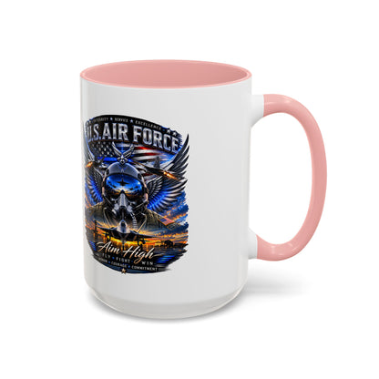U.S. Air Force Eagle Coffee Mug — "Aim High" Accent 11/15oz