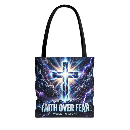 Faith Over Fear Cross Tote Bag
