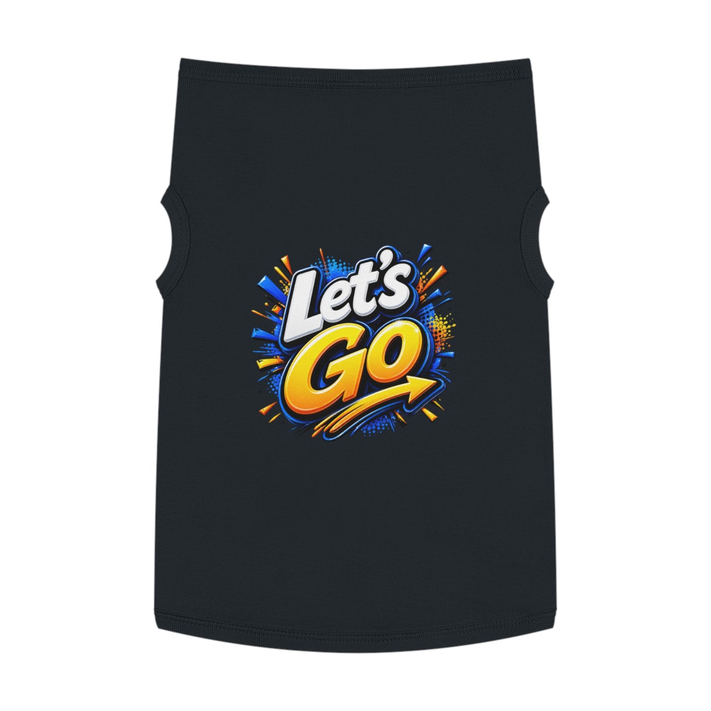 Pet Tank Top — "Let's Go" Graphic Dog Shirt, Energetic Sports Style for Active Dogs