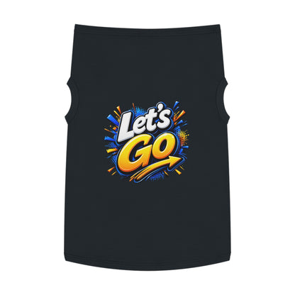 Pet Tank Top — "Let's Go" Graphic Dog Shirt, Energetic Sports Style for Active Dogs