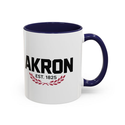 Akron Est. 1825 Accent Coffee Mug — Vintage City Pride Ceramic Mug