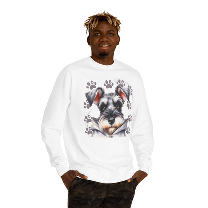 Schnauzer Pawprint Sweatshirt — Cute Dog Graphic Crewneck