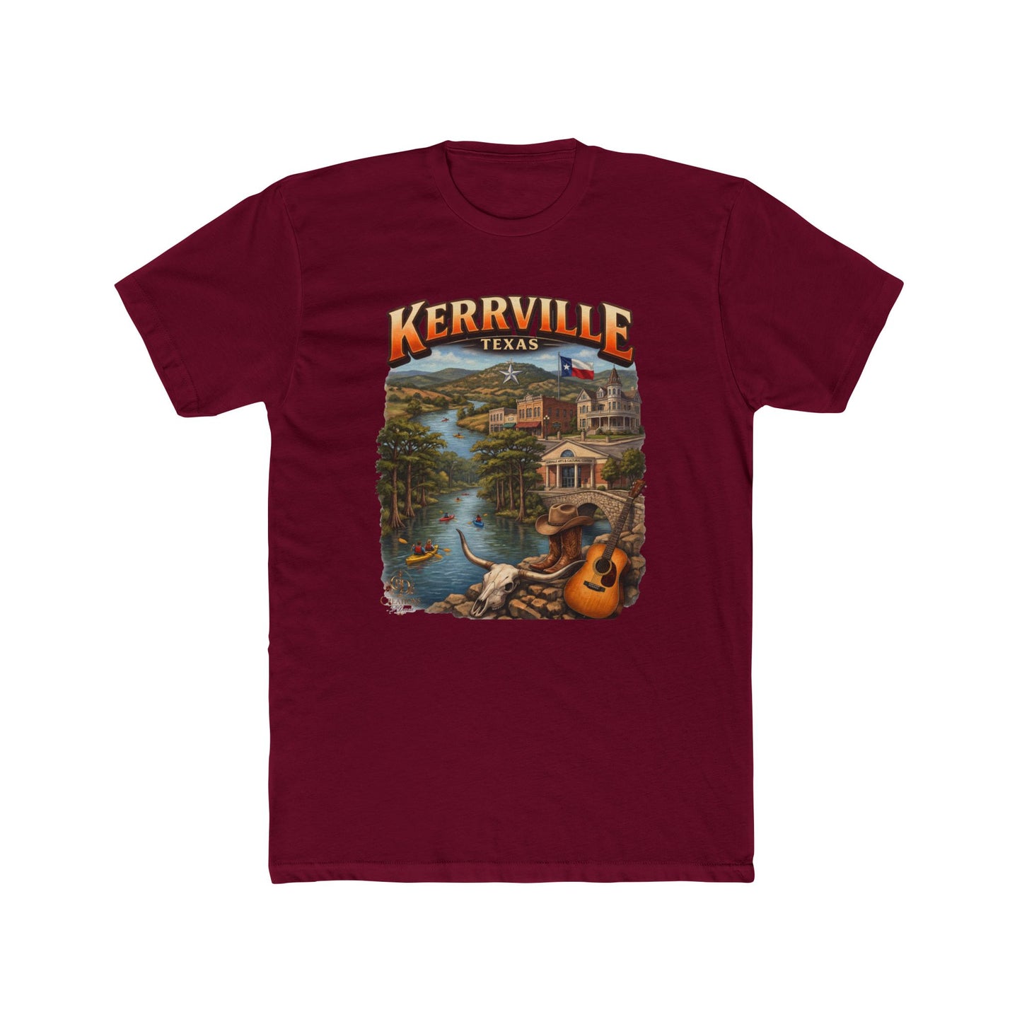 Kerrville Texas Scenic T-Shirt — Riverfront Guitar Vintage Travel Tee