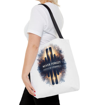 Never Forget Memorial Tote Bag — 9/11 Tribute Skyline All-Over Print
