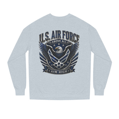 U.S. Air Force Crewneck Sweatshirt — "Above All, Aim High" Graphic