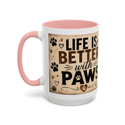 Dog & Cat Coffee Mug - "Less People, More Dogs & Cats" Accent Ceramic Mug