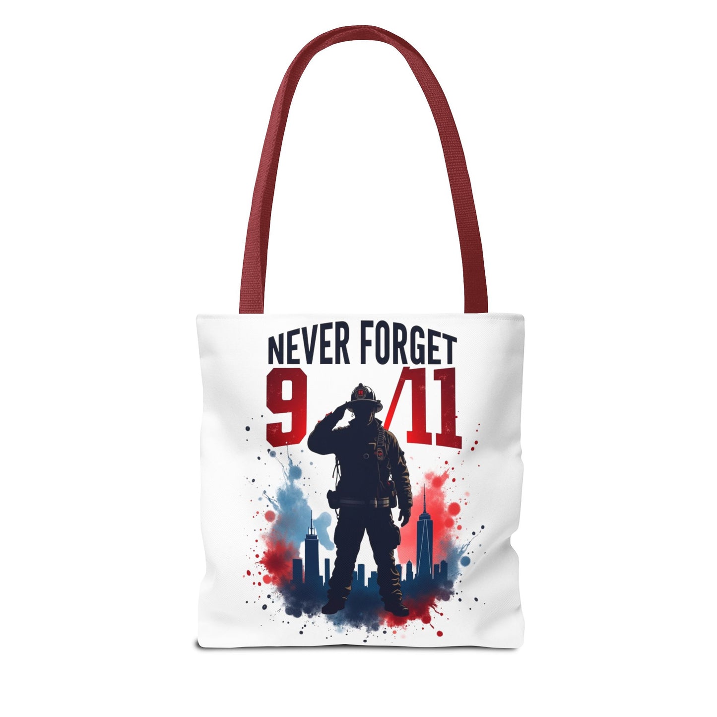 Never Forget 9/11 Tribute Tote Bag — Memorial Patriotic Canvas Carryall