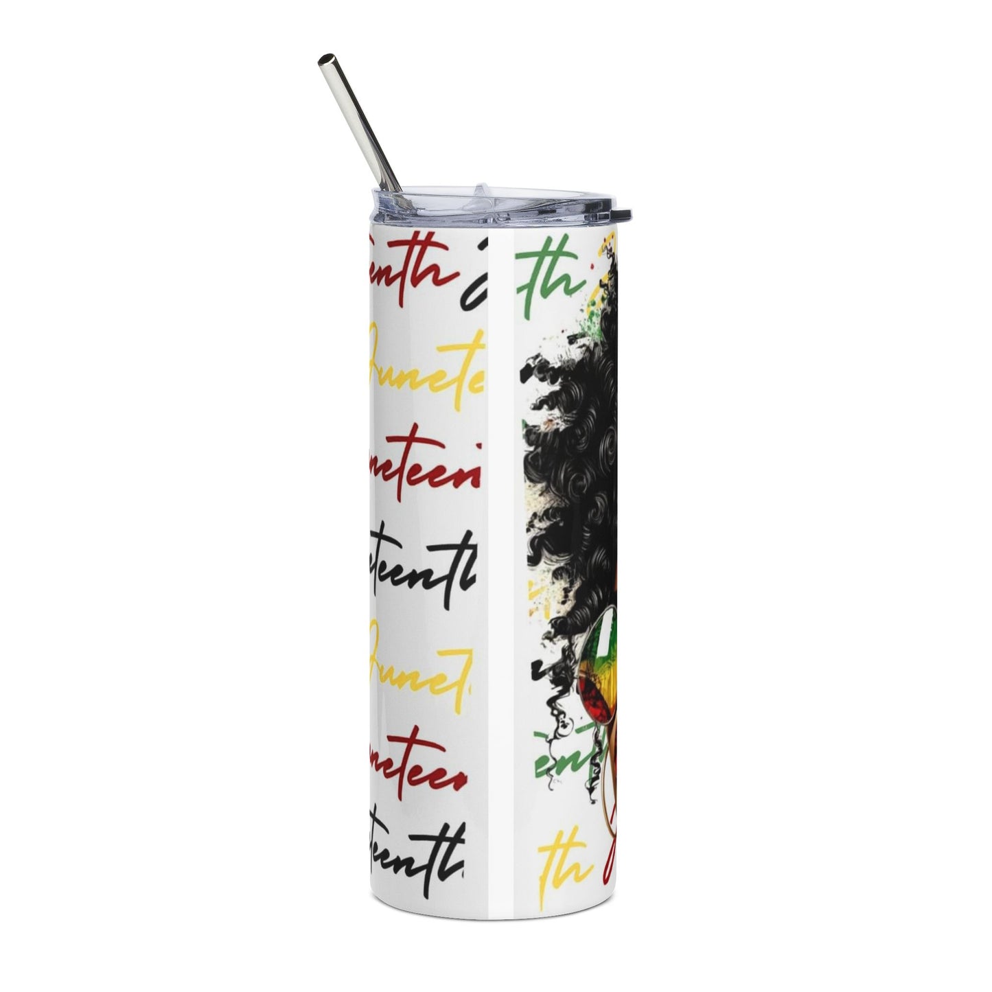 20oz Stainless Steel Tumbler — Afrocentric Woman with Rasta Sunglasses Travel Cup