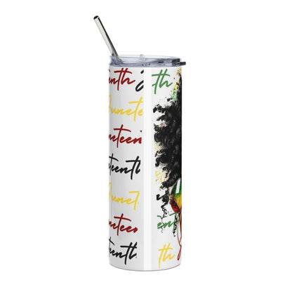 20oz Stainless Steel Tumbler — Afrocentric Woman with Rasta Sunglasses Travel Cup