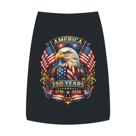 Patriotic Eagle Pet Tank Top – America 250 Years 1776-2026 Dog Shirt