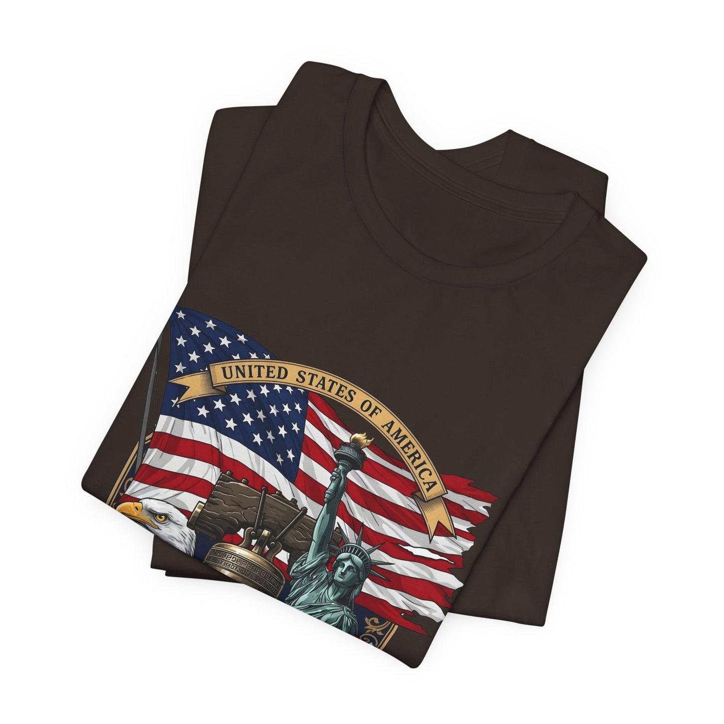 Liberty 250th Anniversary T-Shirt — American Flag, Liberty Bell & Statue of Liberty Tee
