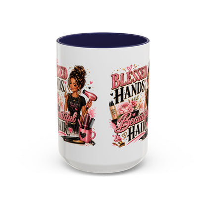 Blessed Hands Beautiful Hair Coffee Mug — Stylist Barber Hairdresser Gift