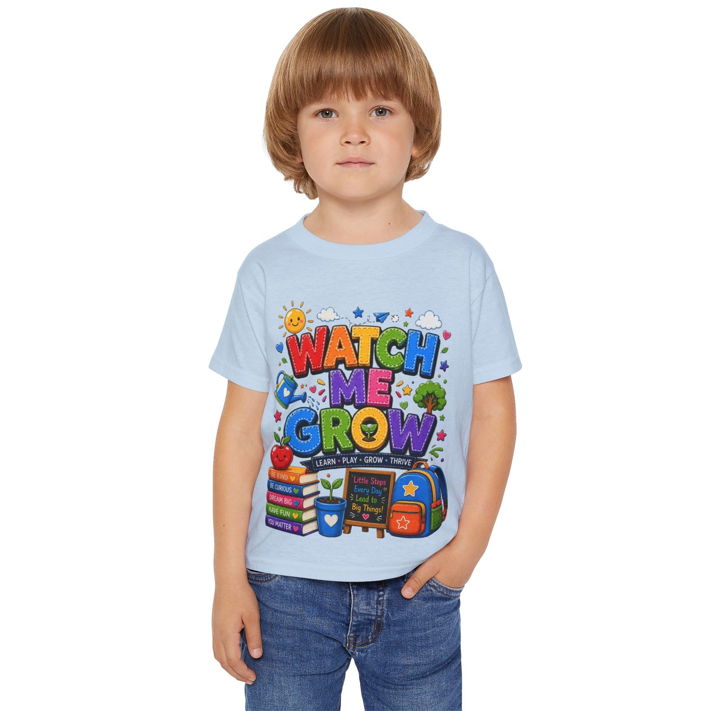 Toddler T-Shirt — "Watch Me Grow" Back-to-School Graphic Tee