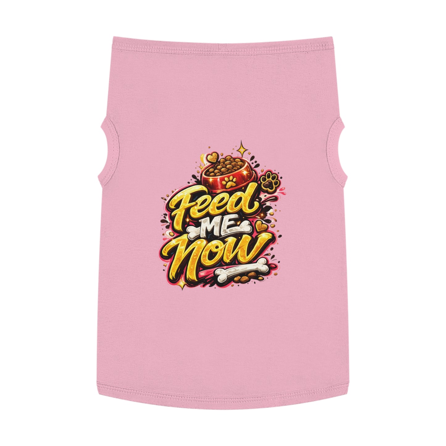Dog Tank Top - "Feed Me Now" Funny Pet Feeding Shirt