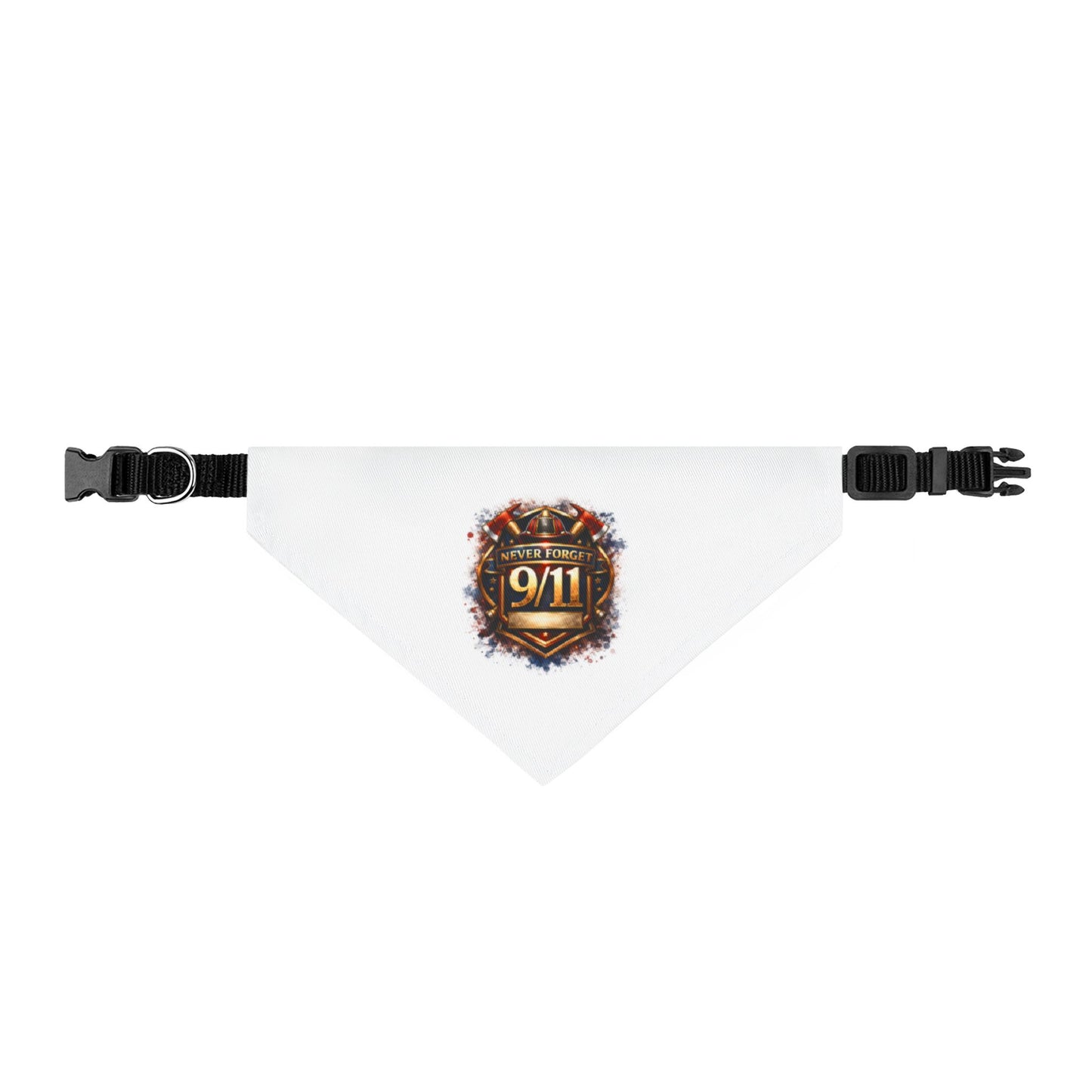 9/11 Memorial Pet Bandana Clip-On — Patriotic Remembrance Collar Accessory