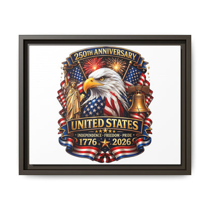 250th Anniversary United States Framed Canvas - Patriotic Eagle 1776–2026