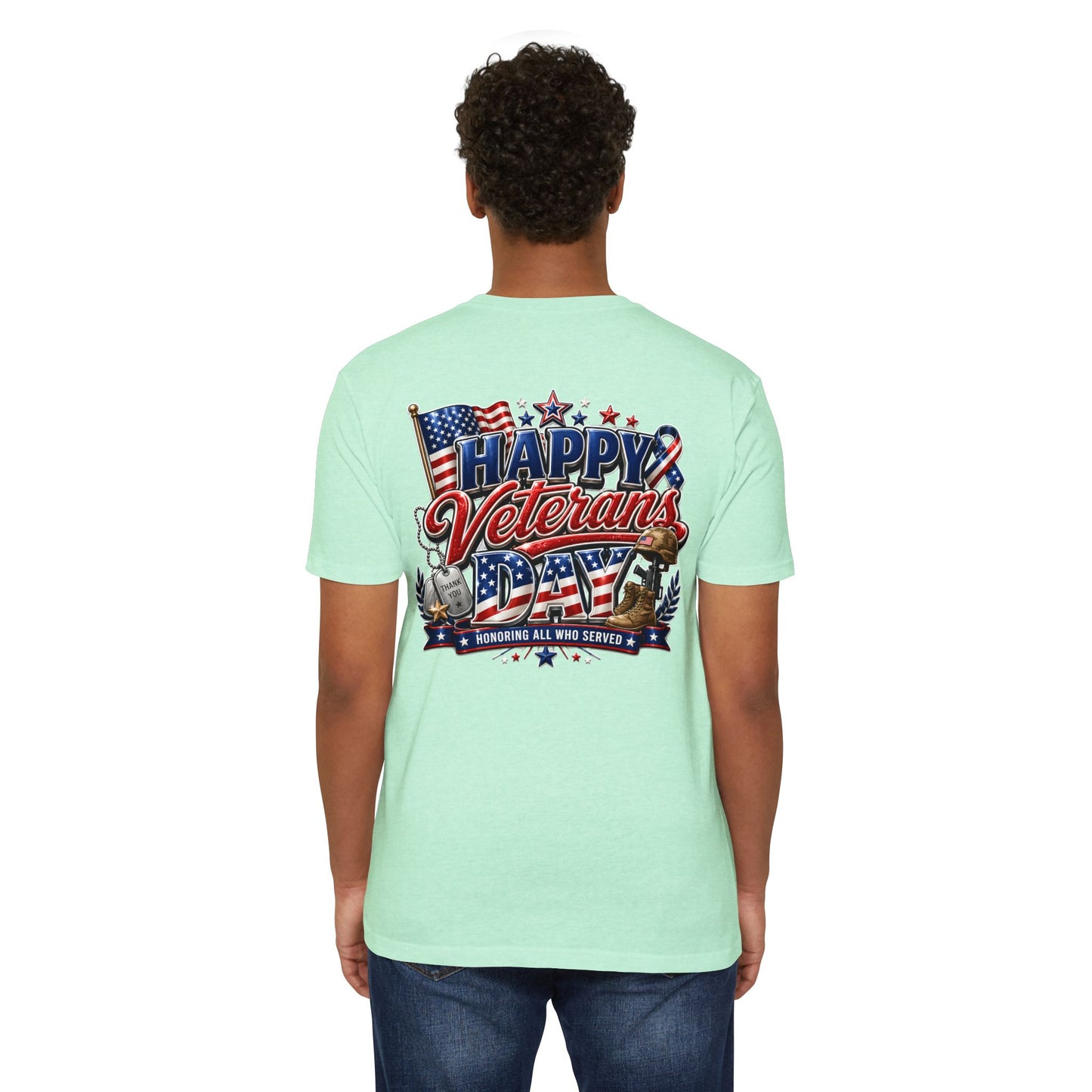 Veterans Day T-Shirt - "Happy Veterans Day" Patriotic Military Tribute Tee