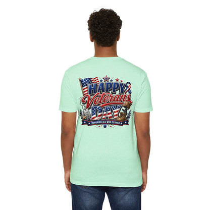 Veterans Day T-Shirt - "Happy Veterans Day" Patriotic Military Tribute Tee