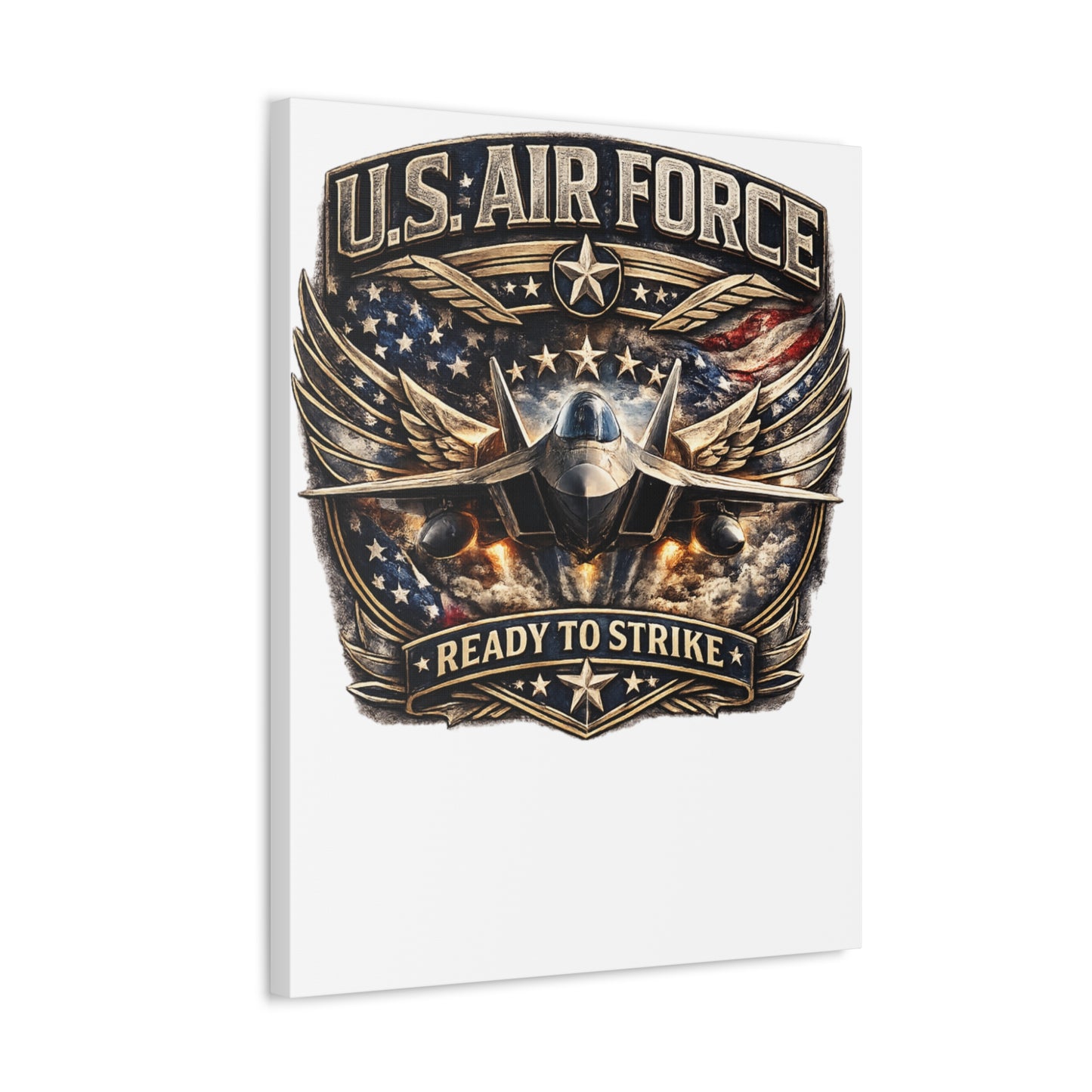 Stretched Canvas - U.S. Air Force "Ready to Strike" Fighter Jet Wall Art