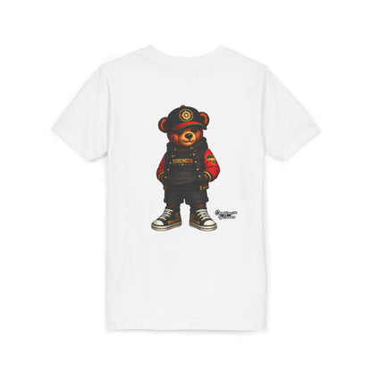 Kids Teddy Bear Streetwear Tee — 'Strength' Graphic Youth T-Shirt