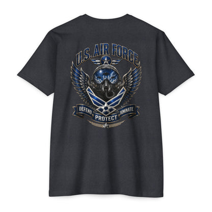 U.S. Air Force Skull Wings T-Shirt — Defend Protect Dominate Military Tee