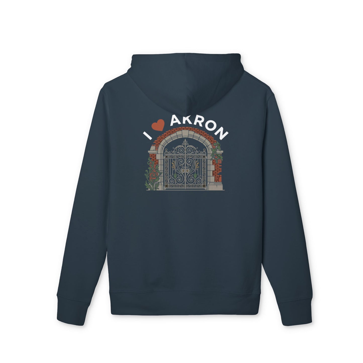 Hoodie — I  Akron Archway Graphic (City Landmark, Vintage Gate Design)