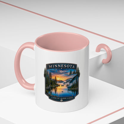 Minnesota Lake Sunset Coffee Mug — 'Land of 10,000 Lakes' Accent Mug