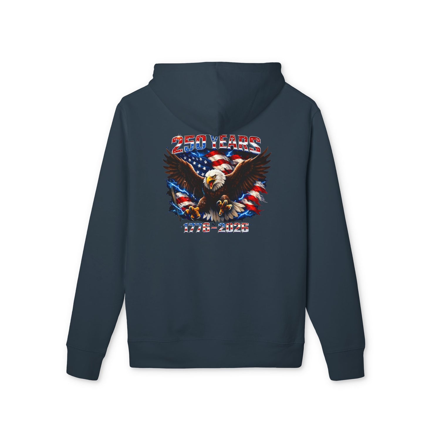Patriotic Eagle Hoodie — '250 Years 1776–2026' American Flag Design