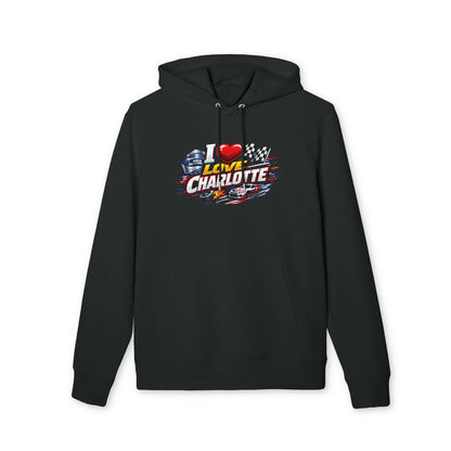 I Love Charlotte Racing Hoodie — Retro NASCAR-Inspired Pullover