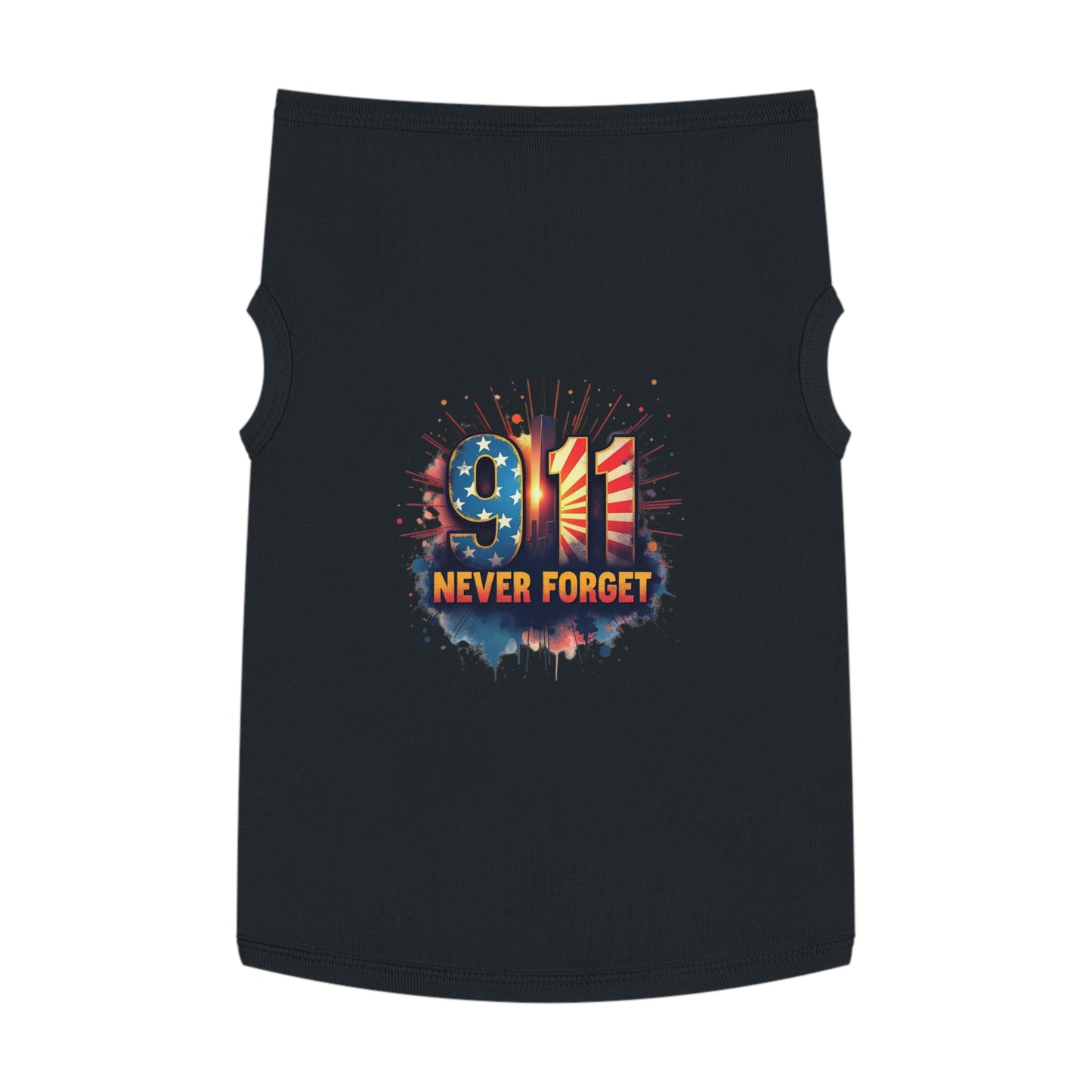 9/11 Never Forget Pet Tank Top — Patriotic Memorial Dog Shirt
