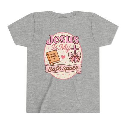Youth Tee — "Jesus Is My Safe Space" Christian Kids T-Shirt