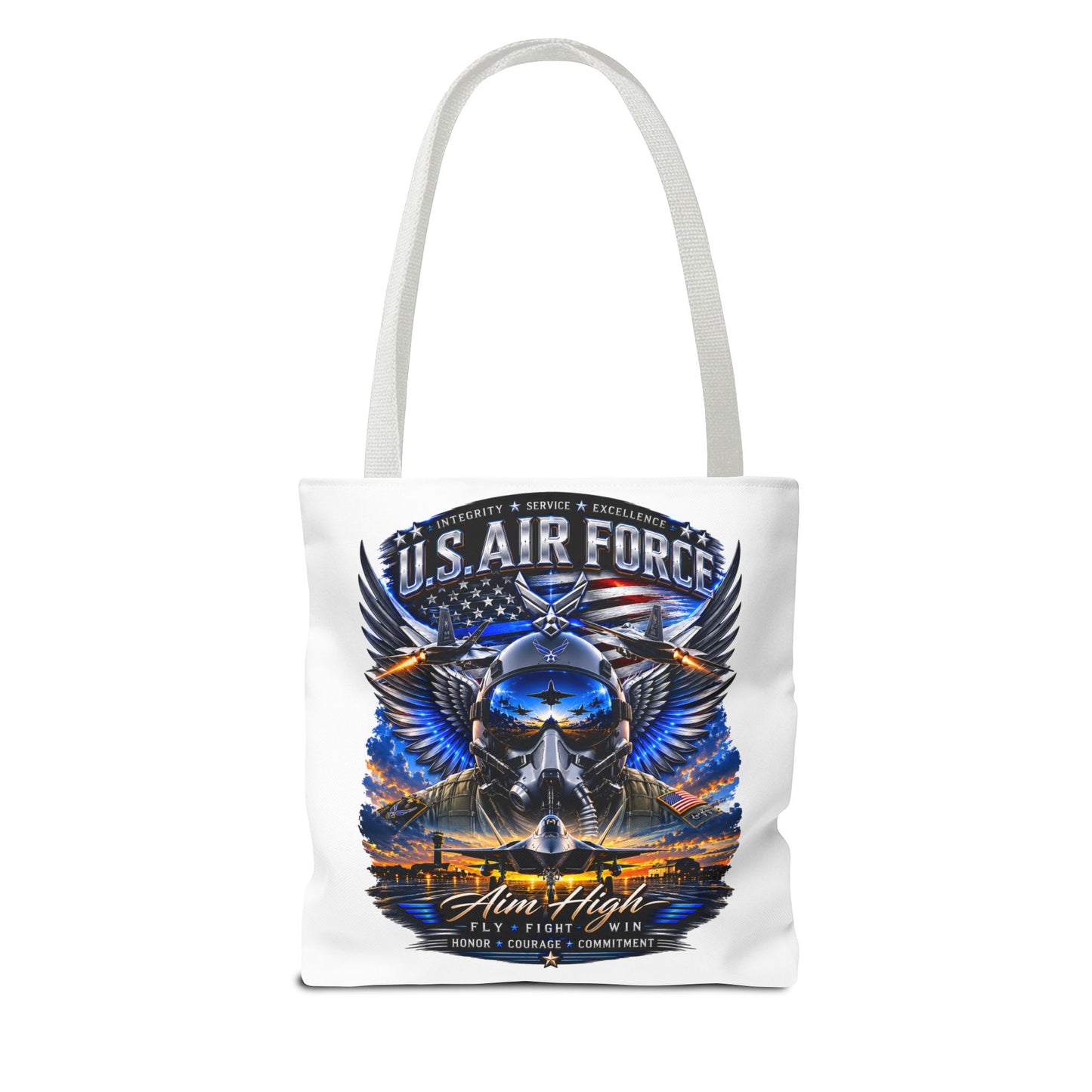 U.S. Air Force Aviator Tote Bag – 'Aim High' Military Pilot Design
