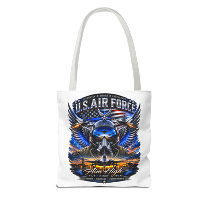 U.S. Air Force Aviator Tote Bag – 'Aim High' Military Pilot Design