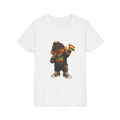 Youth Tee — Kid Bear Black Lives Matter Rasta Flag Shirt