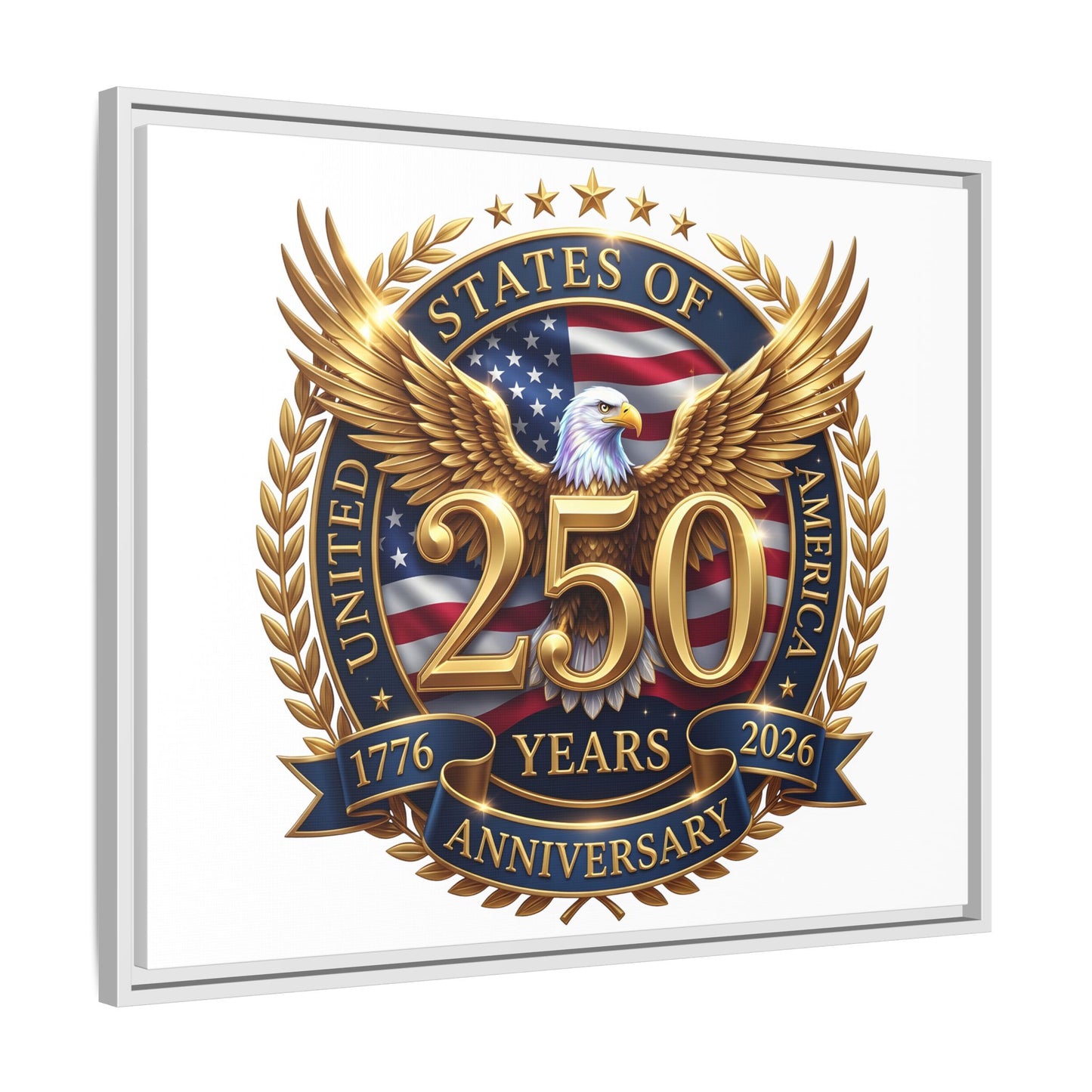 250th United States Anniversary Framed Canvas Print