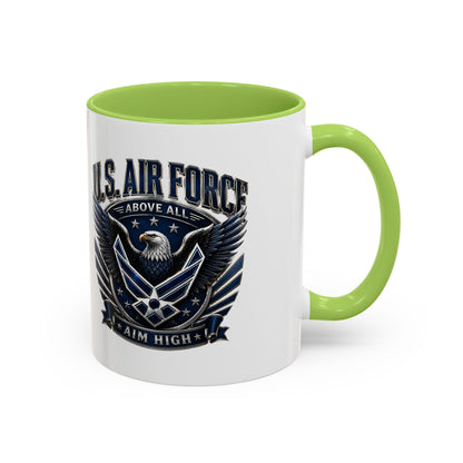 U.S. Air Force Eagle Coffee Mug – "Aim High" Accent Ceramic Mug (11/15oz)
