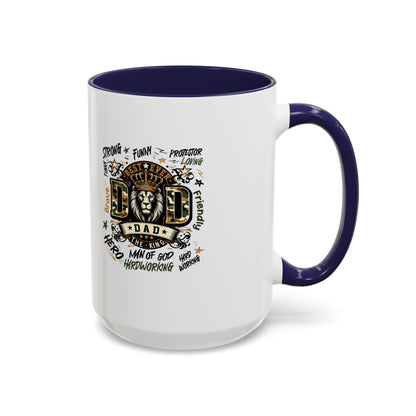 Dad King Lion Coffee Mug — 'Dad: The King' Accent 11/15oz Gift