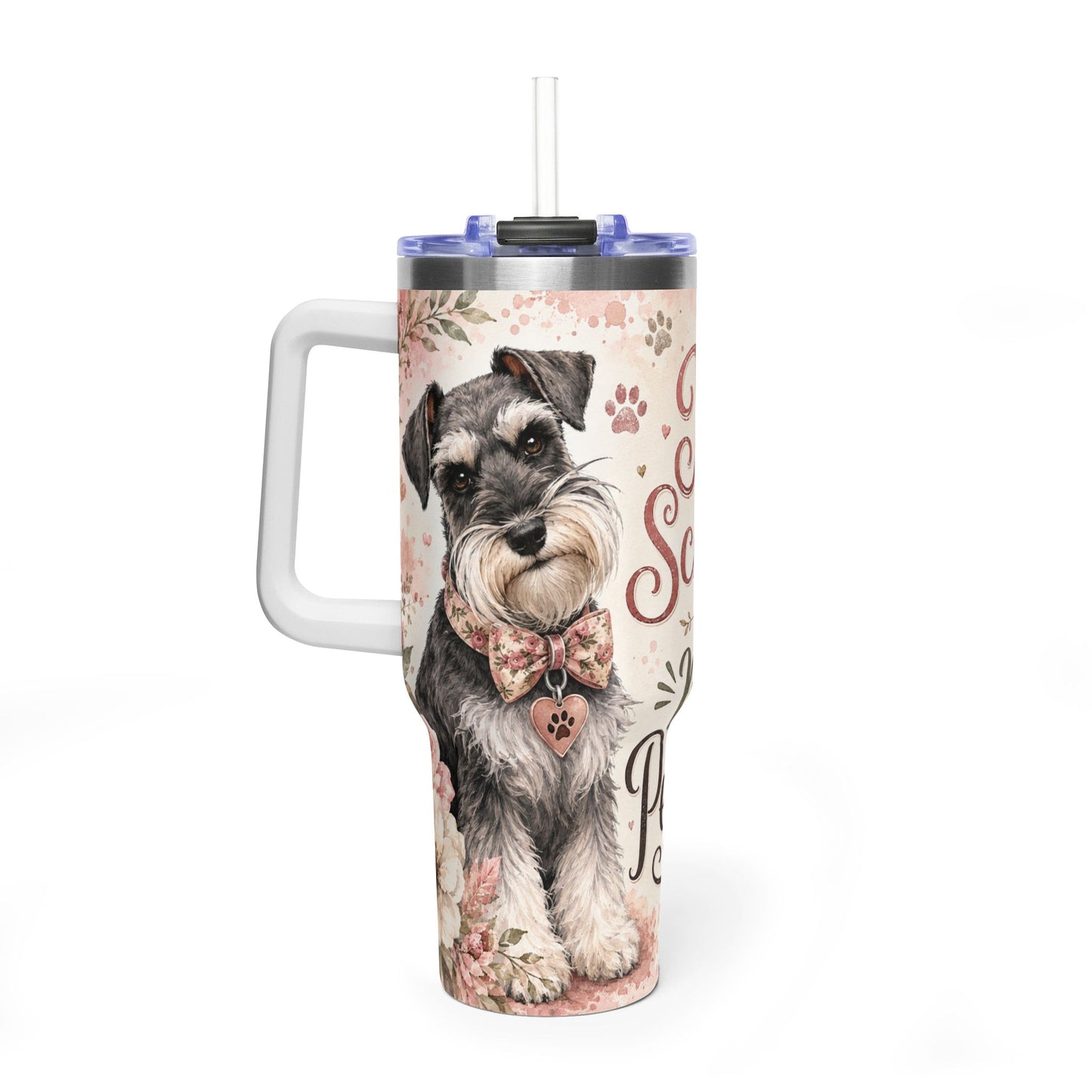 Schnauzer 40oz Vacuum Tumbler — "My Schnauzer, Major Personality" Insulated Travel Mug