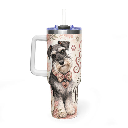 Schnauzer 40oz Vacuum Tumbler — "My Schnauzer, Major Personality" Insulated Travel Mug