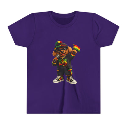 Youth Tee — Kid Bear Black Lives Matter Rasta Flag Shirt