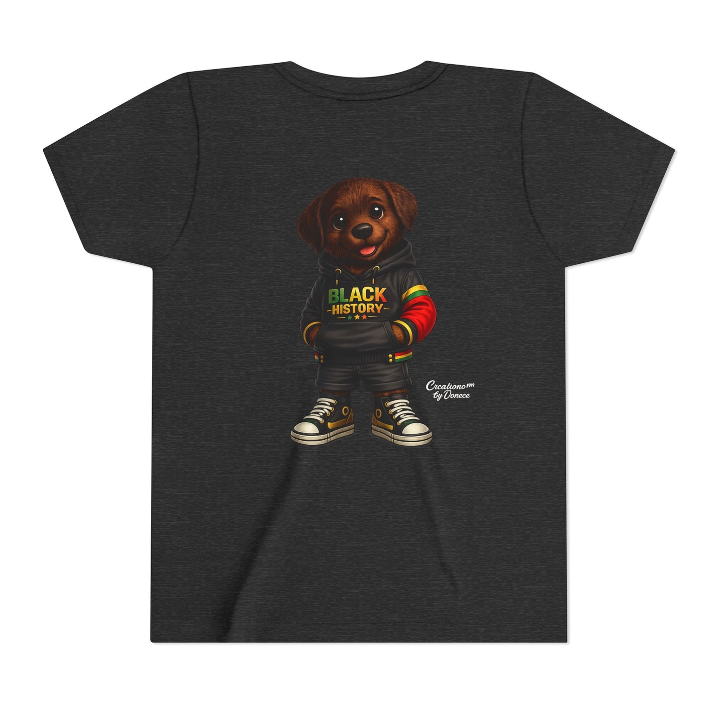 Youth Tee — Cute Puppy 'Black History' Graphic Shirt