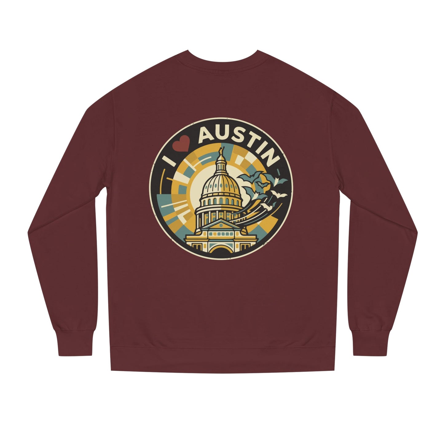 I  Austin Crewneck Sweatshirt — Austin Capitol Retro Graphic