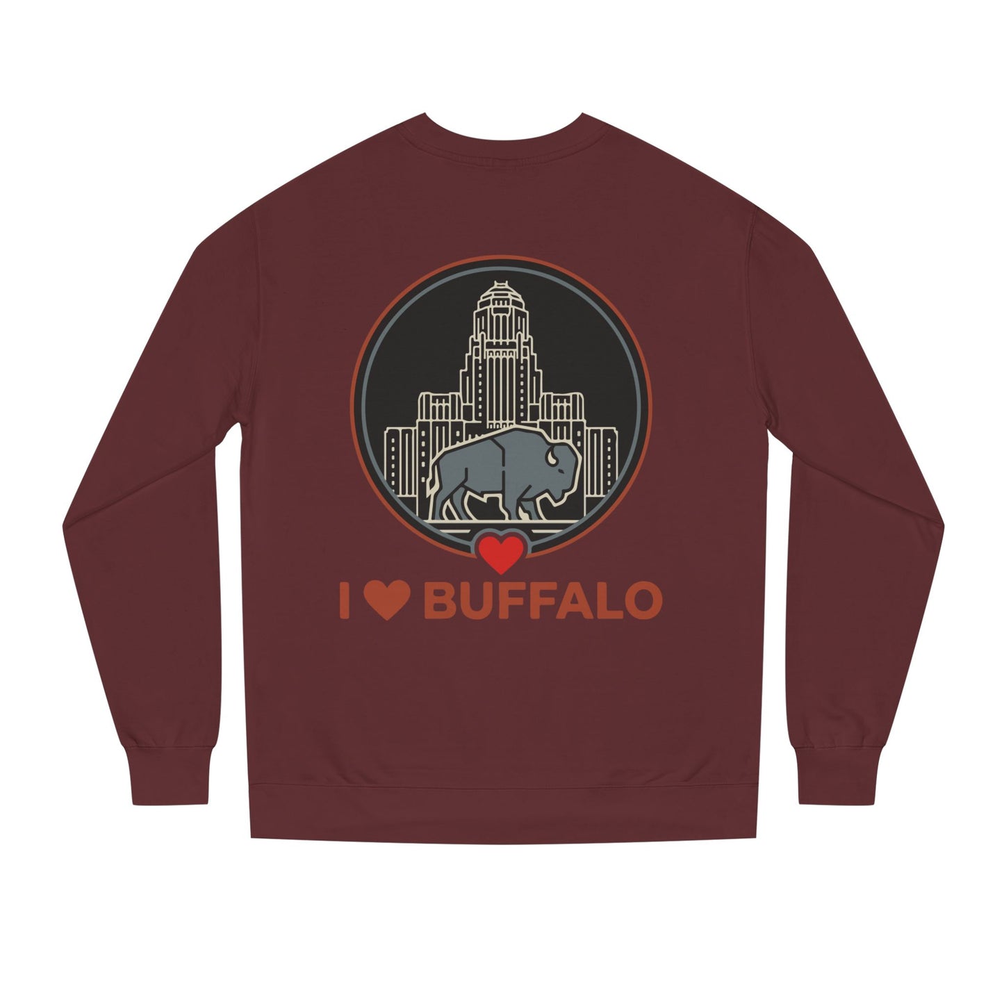 I  Buffalo Sweatshirt — Buffalo Skyline & Bison Graphic Crewneck