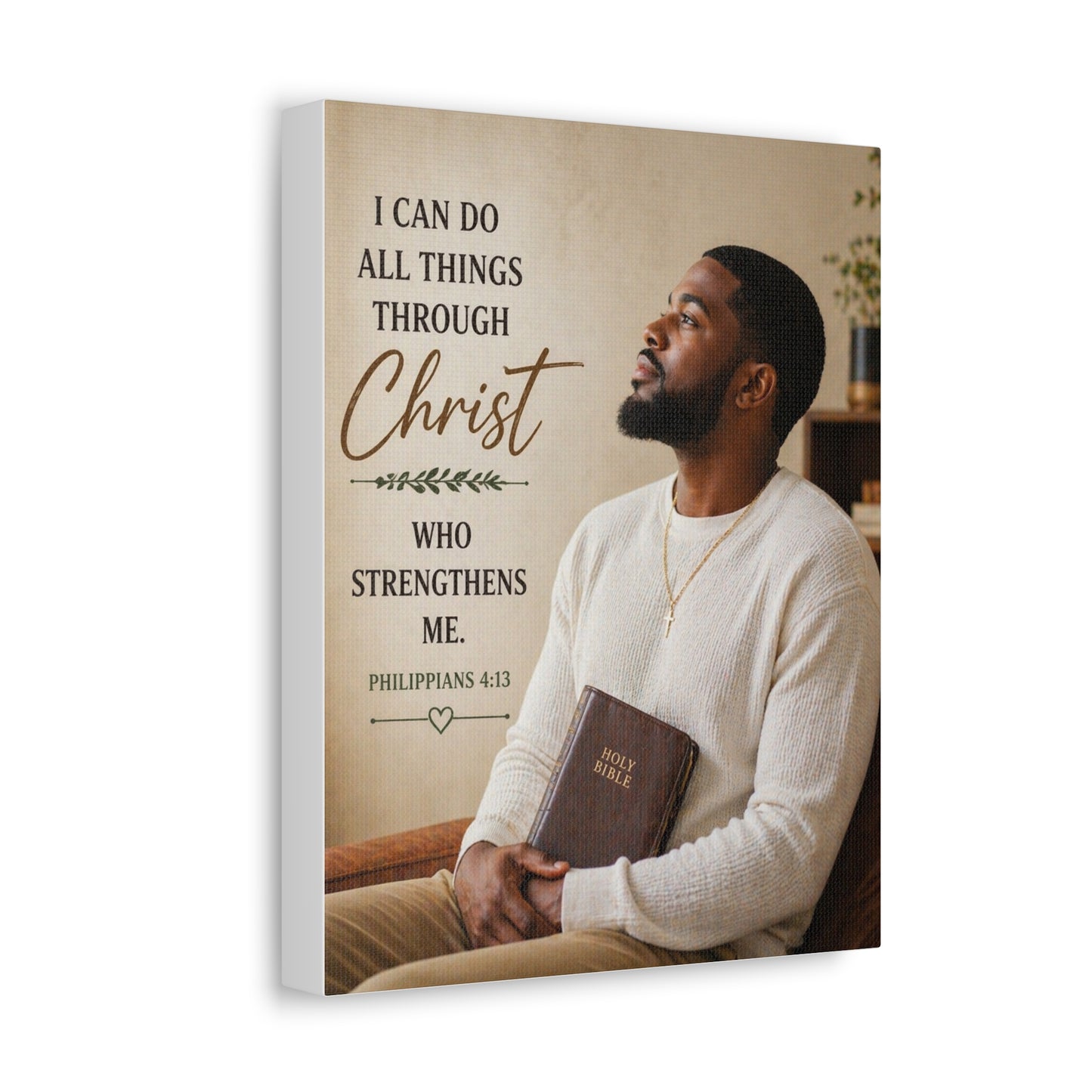 Canvas Wall Art — "I Can Do All Things Through Christ" Inspirational Bible Verse (Philippians 4:13)
