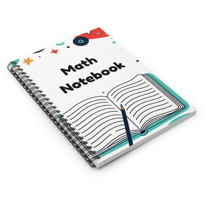 Math Notebook — Spiral Ruled School Notebook with Decorative Cover