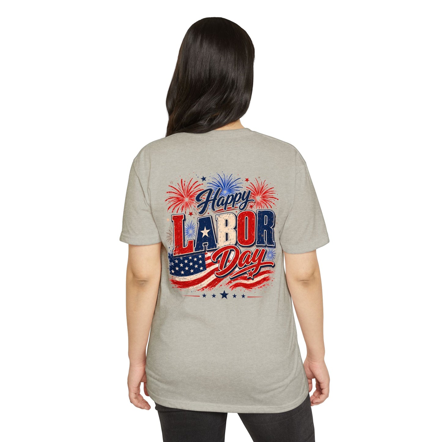 Labor Day T-Shirt — "Happy Labor Day" Patriotic Fireworks Tee