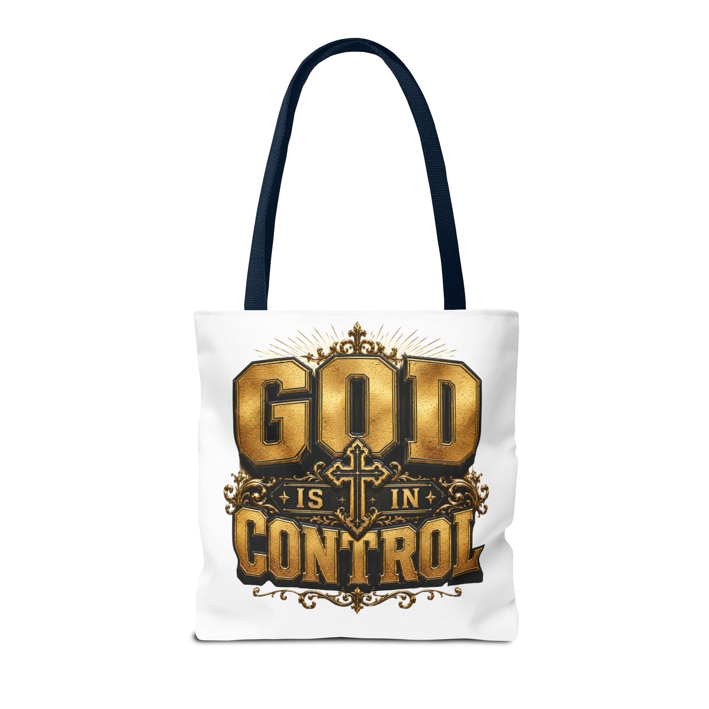 God Is in Control Tote Bag — Faith-Inspired Christian Tote for Church, Gifts & Everyday Use